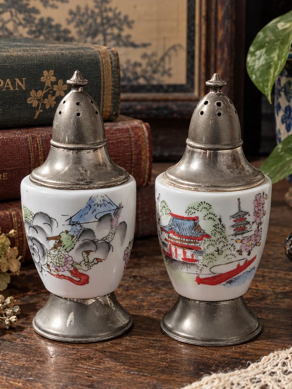 Vintage Japanese Porcelain Salt & Pepper Shakers